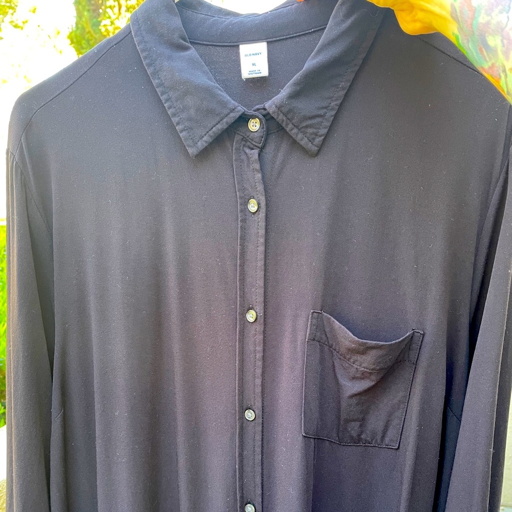 Black A line button-down shirt dress
